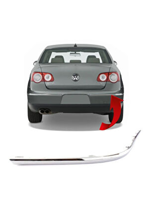 Vw Passat B6 Sağ Arka Tampon Nikelajı 2006-2011 3c5807460a