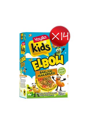 Yayla Kids Kinoalı Sebzeli 3 Renkli Elbow Bakliyat Makarnası 250 g x14