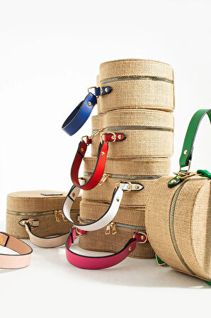 Hasır El Çantası Ve Omuz Çantası Kalpli Çanta