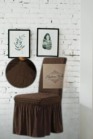 1 Adet Bürümcük Etekli Likralı Esnek Yıkanabilir Sandalye Kılıfı,45x45x60 Ölçüde Sandalye Örtüsü