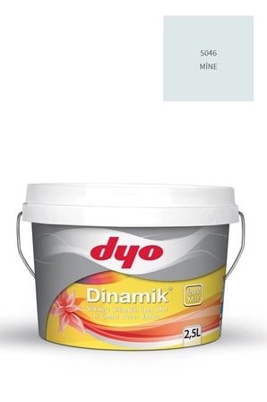 Dinamik Silikonlu Silinebilir Ipek Mat Iç Cephe Duvar Boyası 3212 Irmak Yeşili 2,5 Lt