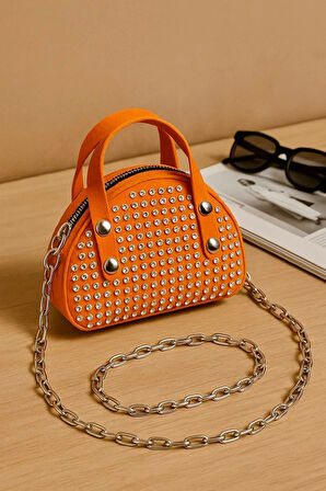 Lüks Mini Elmas Taş işlemeli El Ve Omuz çantası