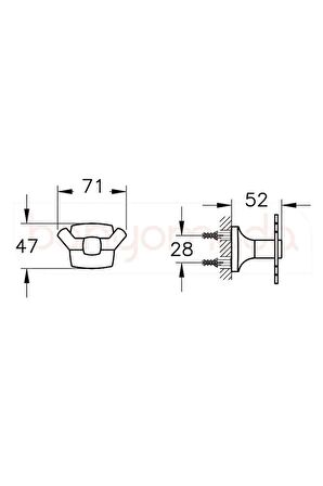 Base 400 Askı A44122 Tekli - Krom