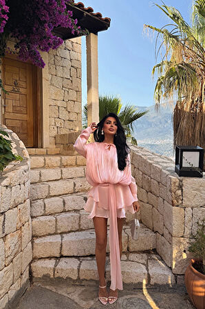 Pudra Salerno Mini Elbise ATE-2937