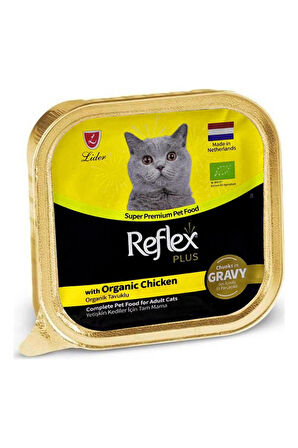 Sos İçinde Parça Organik Tavuk Etli Yetişkin Kedi Konservesi 85gr - 24 Adet