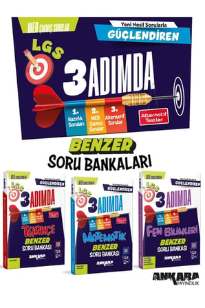 Ankara yay.8 sınıf güncel 3 adımda benzer sorular 3 lü set