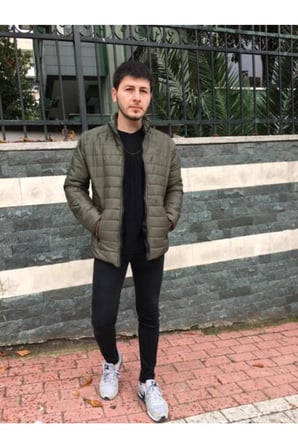Erkek Kırmızı Şişme Mont