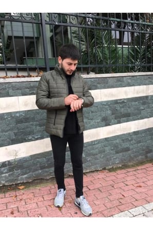 Erkek Kırmızı Şişme Mont