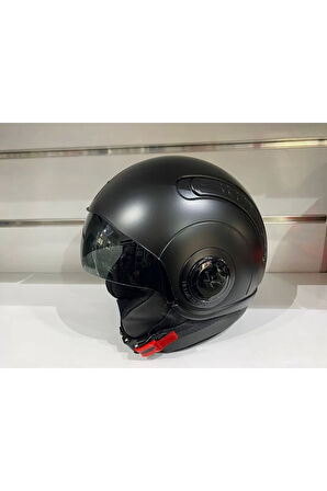 Kask Sx.10 Mat Siyah Çenesiz Güneş Gözlüklü