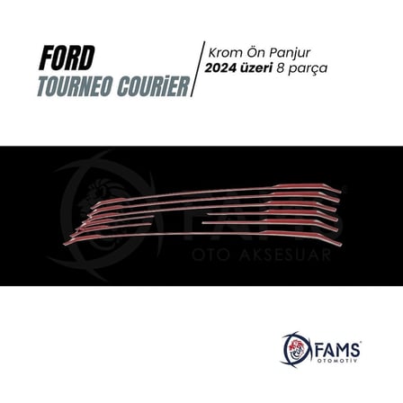 F. Tourneo Courier Krom Ön Panjur 8 Parça 2024 Üzeri Paslanmaz Çelik