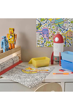 AFTONSPARV Çocuk Masa Lambası , Çok Renkli, 15x30 cm, LED'li Uzay Temalı