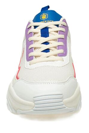 3W Joanna 3PR Beyaz Lila Kadın Kalın Taban Sneakers Ayakkabı