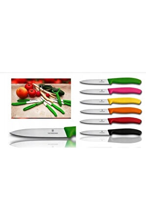6.7606 .5 Soyma Bıçağı 5 Ad 5li Farklı Renk 8cm Düz Ağız