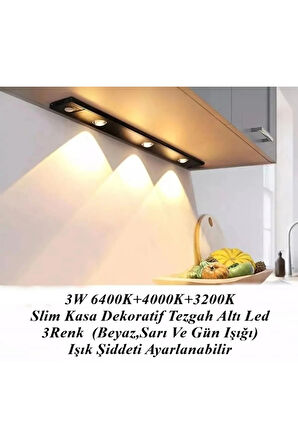 Mutfak Tezgah Altı Dekoratif Şarjlı Led Aydınlatma Armatür 40 Cm Otomatik Harekete