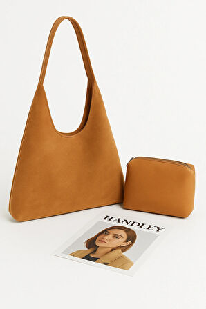 Lüks Suet Omuz Çantası Yavrulu – Tek Saplı Şık Tasarım