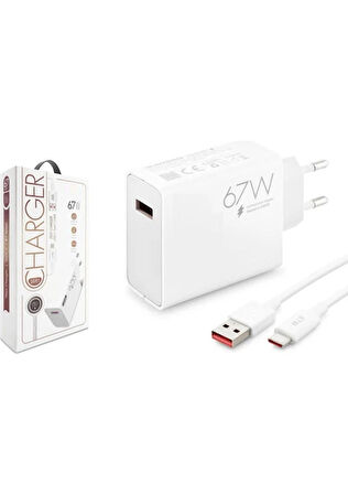 Vivo Y03 Uyumlu 67W Sg-51 Type-C Kablolu Turbo Ev Tipi Şarj Aleti Salise Gösterir (Orginal Subzero)