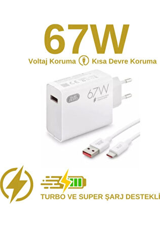 Meizu20 Uyumlu 67W Sg-51 Type-C Kablolu Turbo Ev Tipi Şarj Aleti Salise Gösterir (Orginal Subzero)