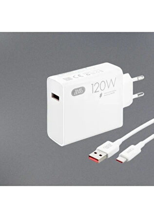 Realme GT6 Uyumlu 120W Gan Type-C Kablolu Turbo Ev Tipi Şarj Aleti Salise Gösterir (Orginal Subzero)