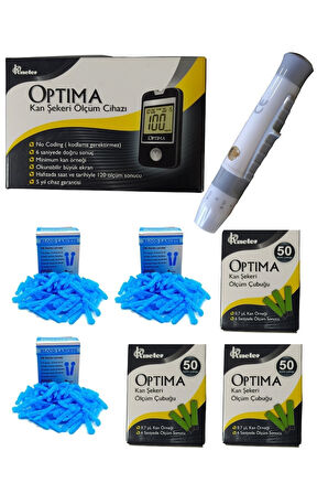 1 Adet Kan Şeker Ölçüm Çubuğu + Delme Kalemi + 3 Kutu Lanset + 3 Kutu Ölçüm Çubuğu