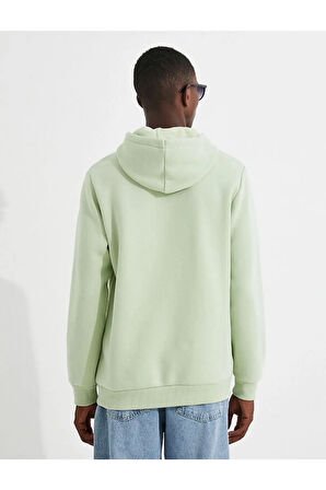 Basic Kapşonlu Sweatshirt Şardonlu