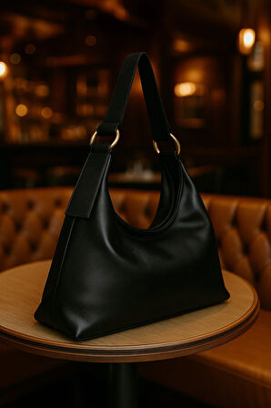 Lüks Suet Askılı Deri Salaş Omuz Çantas