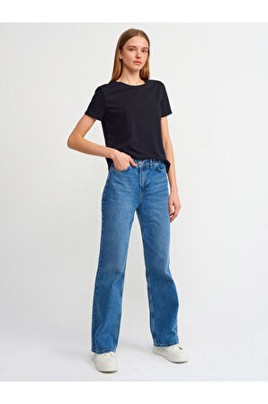 Dilvin Kadın Bisiklet Yaka Basic T-shirt - 3471