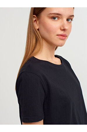 Dilvin Kadın Bisiklet Yaka Basic T-shirt - 3471