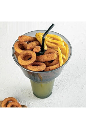 4lü Set Pratik Pipetli Bardaklı Pop Corn Kovası Atıştırma Çerez Tabağı Kuruyemiş Patlamış Mısır Cips