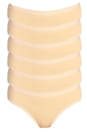 Iç Giyim 6lı Kadın %100 Pamuklu Bikini Külot Iç Çamaşırı-TEN-Standart