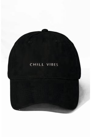 Chıll Vıbes Baskılı Siyah Unisex Klasık Model Ayarlanabilir Çırtlı Şapka