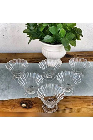 Palmiye Ayaklı Cam 6lı Şekerlik/reçellik/lokumluk