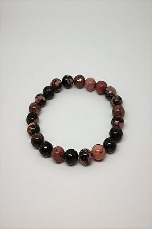 Sertifikalı 8 Mm Rodonit Doğaltaş Bileklik