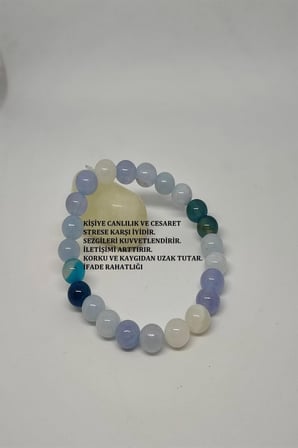 Sertifikalı 8 Mm Dumanlı Kuvars, Larvakit, Labradorit, Ay Taşı Doğaltaş Bileklik