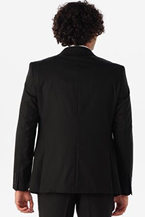 Süvari Slim Kalıp Düz Yelekli Takım Elbise