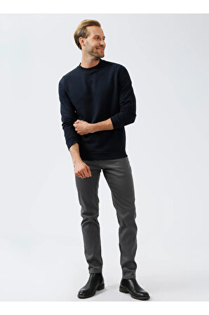 O Yaka Regular Fit Düz Lacivert Erkek Kazak Tr2013700291