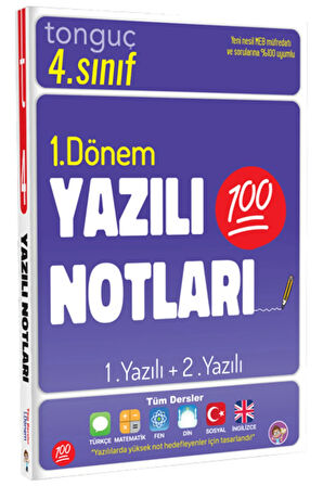 Tonguç 4. Sınıf Tüm Dersler 1. Dönem 1. Yazılı Ve 2. Yazılı Notları