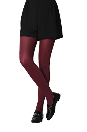 Kadın Mycro 50 Bordo Opak Mat Orta Kalın Mus Külotlu Çorap