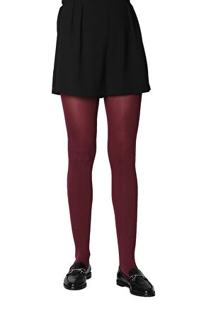 Kadın Mycro 50 Bordo Opak Mat Orta Kalın Mus Külotlu Çorap