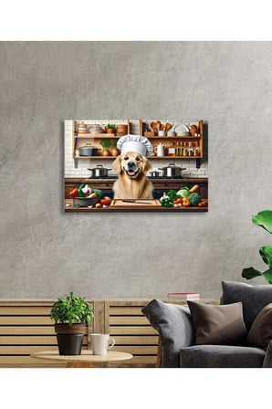 Köpek Görseli Ocak Arkası Koruyucu Modern Cam Yapay Zeka Büyük Tablo Ev 4mm Dayanıklı Temperli Cam