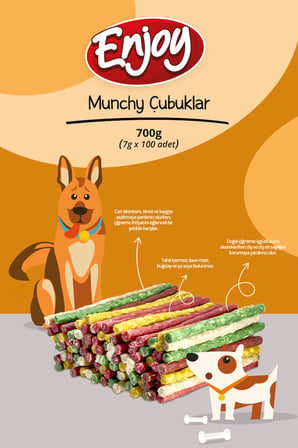 Munchy Burgu Çubuk Köpek Kemiği 7g x 100 Adet