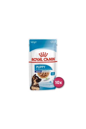 Royal Canin Maxi Puppy Buyuk İrk Yavru Kopekler İ̇Cin Parca Etli Yas Mama 140 Gr X 10 Adet