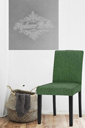 Yeşil Çubuk desen jakarlı esnek yıkanabilir lastikli 1 Adet 45x45x60 Boyutunda sandalye kılıfı