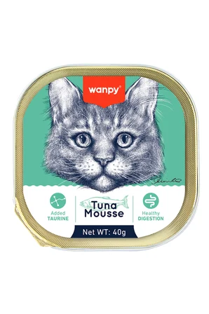 TOM&JERRYPETSHOP-Wanpy Kedi Konserve Ezme 40g Karışık Alutray Yaş Mama 5 Adet Mix