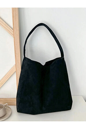 Büyük Kapasiteli Gündelik Tote Çanta Kadınlar Günlük Kullanım Ve İşe Gidiş İçin Trendy Süet Çanta