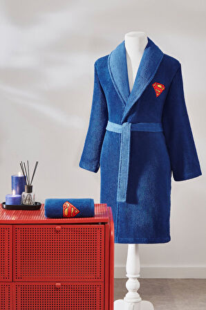 Özdilek Superman Hero Lisanslı Şal Yaka Bornoz Seti XL