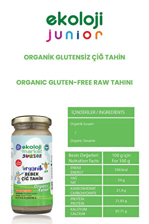 Organik Bebek Çiğ Tahin 230 gr 6 lı Paket Organic Baby Raw Tahini 230 gr 6 Pack