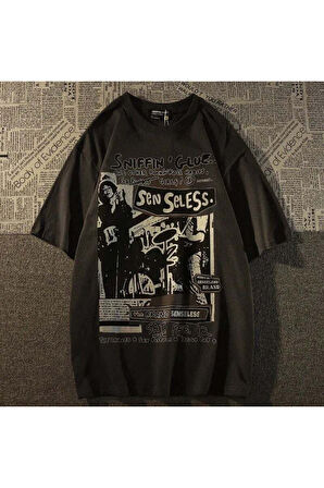 Grunge Karikatür Baskılı (unisex) T-shirt