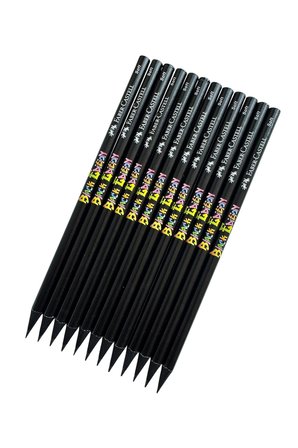 Faber-Castell Black Edition Süper Soft 2B+ Kurşun Kalem, 12'li Set, Siyah