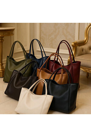 Büyük Kapasiteli Kadın omuz çantası yumuşak deri salaş çanta