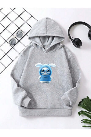 Çocuk Kapüşonlu Baskılı Sweatshirt